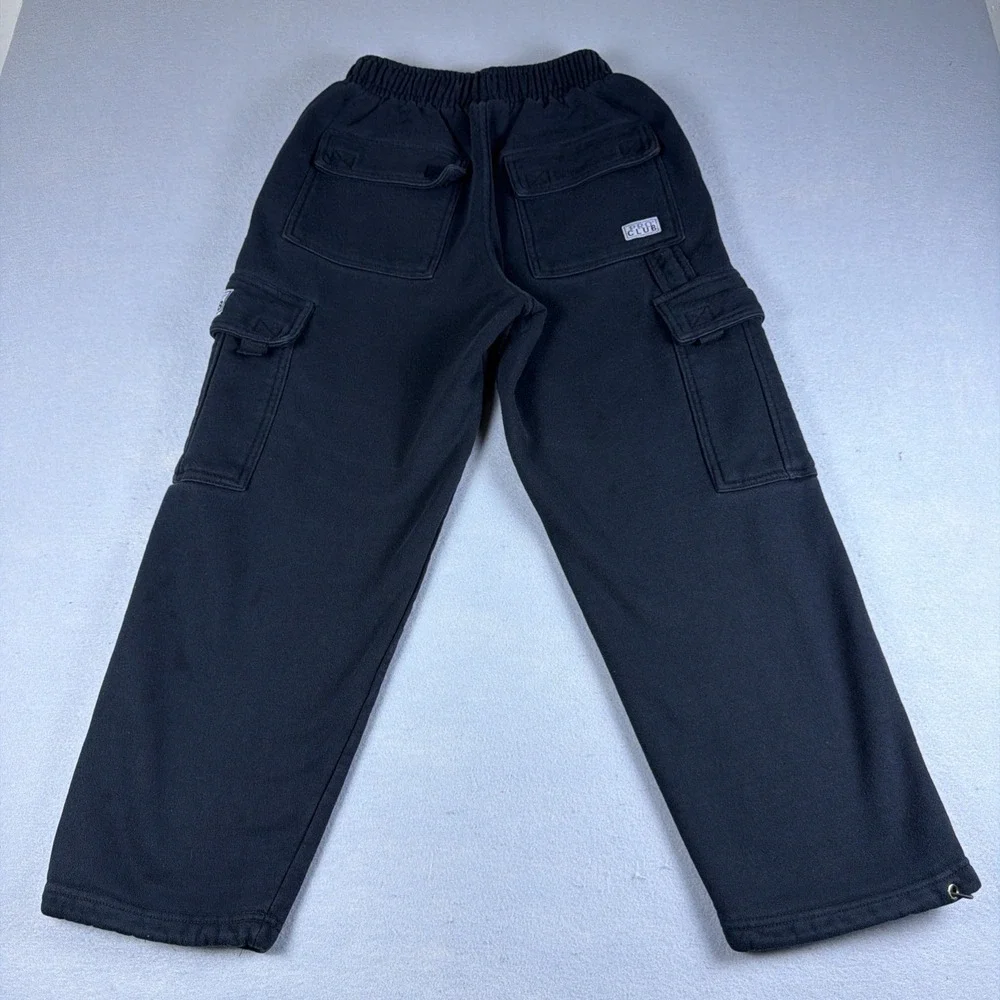 Pro Club Heavyweight Cargo Sweatpants Mens Small Black Baggy Pockets Loose Relax